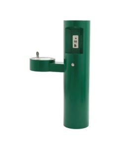 Green Free Standing Outdoor Drinking Fountain With Bottle Filler Push Button